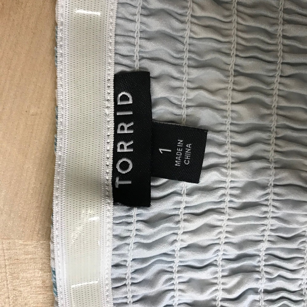 Torrid Blue White Gingham Button Front Smocked Ba… - image 7